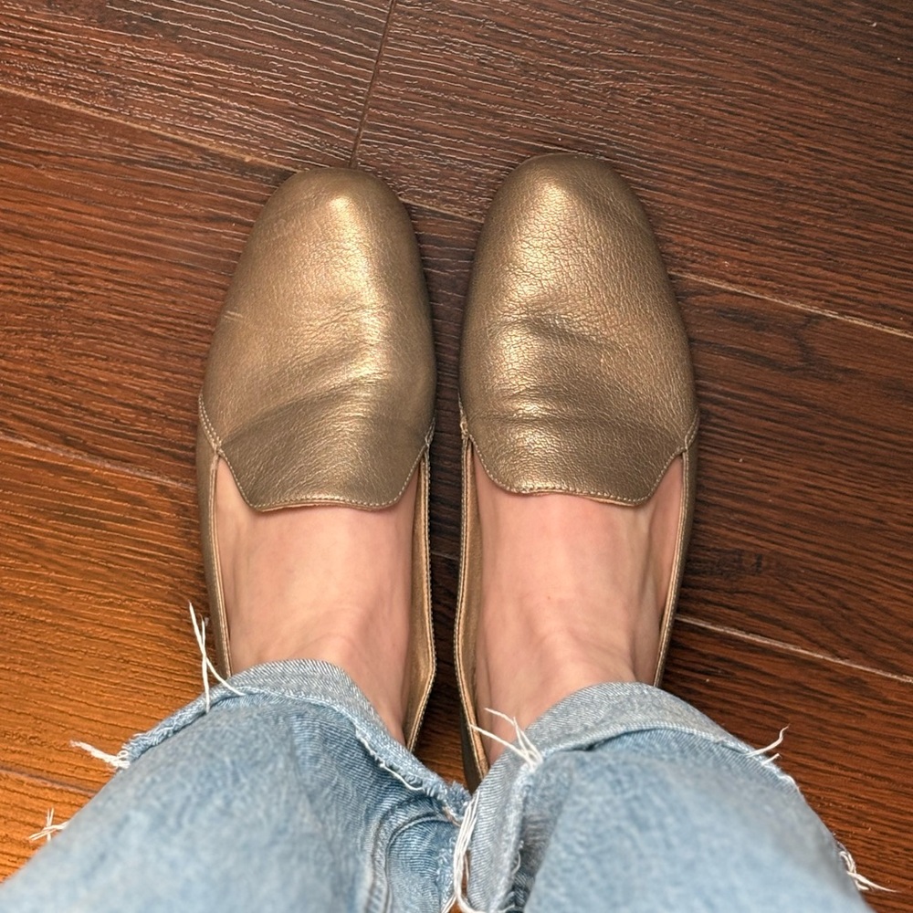 Metallic Leather Women's Loafers